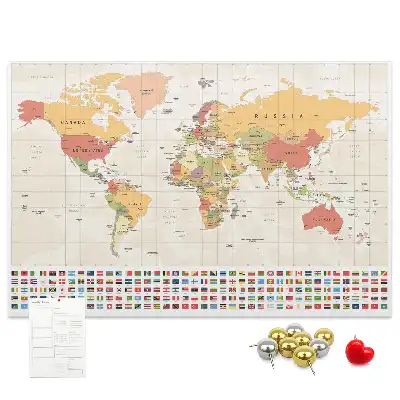 Tableau d’affichage en liège Projet de carte du monde