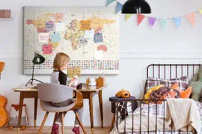 Tableau d’affichage en liège Projet de carte du monde
