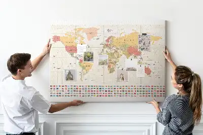 Tableau d’affichage en liège Projet de carte du monde
