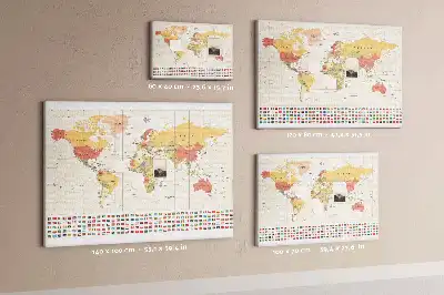 Tableau d’affichage en liège Projet de carte du monde