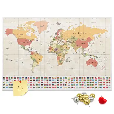Tableau d’affichage en liège Projet de carte du monde