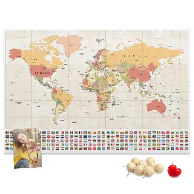 Tableau d’affichage en liège Projet de carte du monde