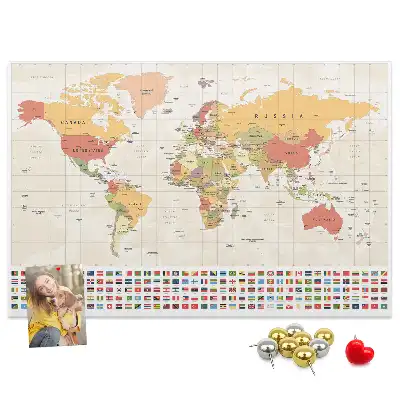 Tableau d’affichage en liège Projet de carte du monde