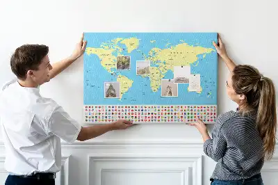 Tableau de liège Carte classique du monde