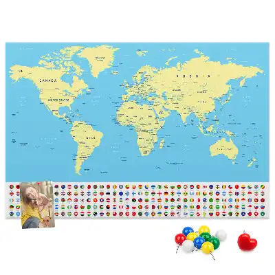 Tableau de liège Carte classique du monde