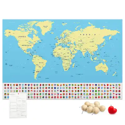 Tableau de liège Carte classique du monde
