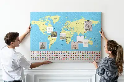 Tableau de liège Carte classique du monde