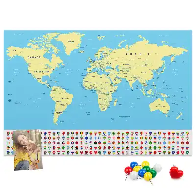 Tableau de liège Carte classique du monde