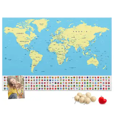 Tableau de liège Carte classique du monde