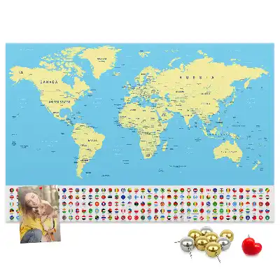 Tableau de liège Carte classique du monde
