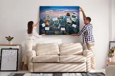 Tableau de liège Ville la nuit