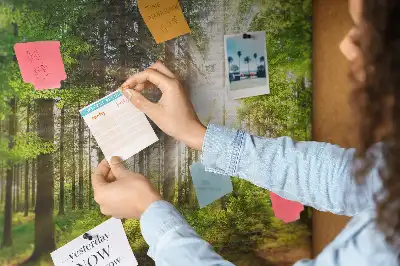 Tableau d’affichage en liège Forêt lever du soleil