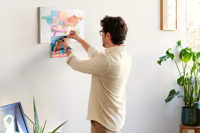 Tableau d’affichage en liège Carte du monde à l'aquarelle