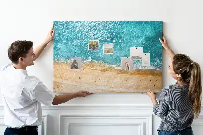 Tableau d’affichage en liège Mer plage personnes