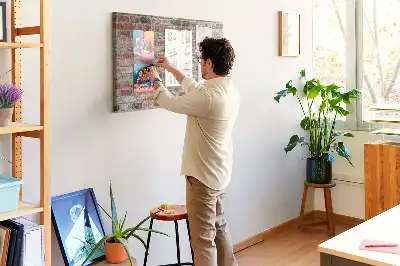 Tableau en liège déco Brique mur