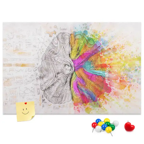 Tableau en liège déco Esprit créatif graphique