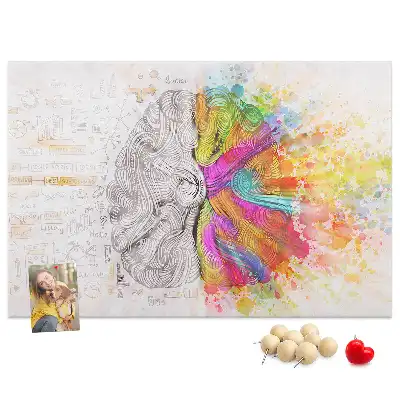 Tableau en liège déco Esprit créatif graphique