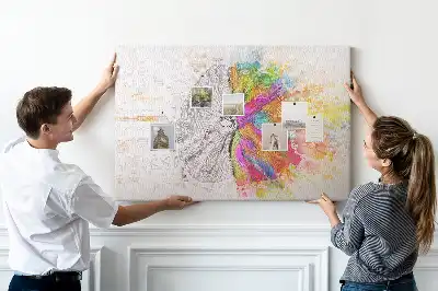 Tableau en liège déco Esprit créatif graphique