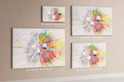 Tableau en liège déco Esprit créatif graphique