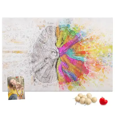 Tableau en liège déco Esprit créatif graphique
