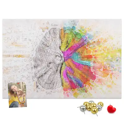 Tableau en liège déco Esprit créatif graphique