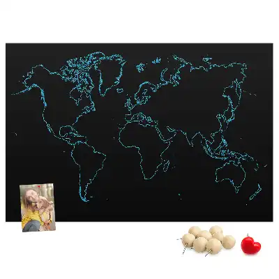 Tableau d’affichage en liège Contours de la carte du monde