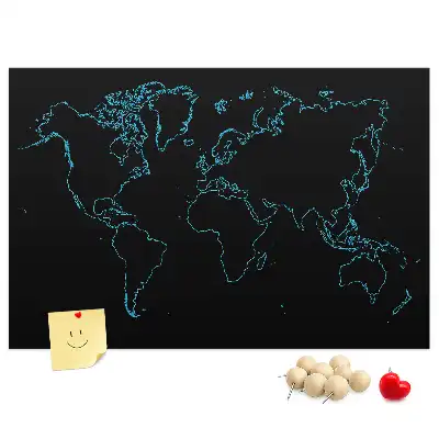 Tableau d’affichage en liège Contours de la carte du monde