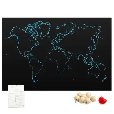 Tableau d’affichage en liège Contours de la carte du monde