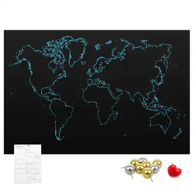 Tableau d’affichage en liège Contours de la carte du monde