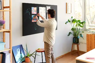 Tableau d’affichage en liège Contours de la carte du monde
