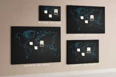 Tableau d’affichage en liège Contours de la carte du monde