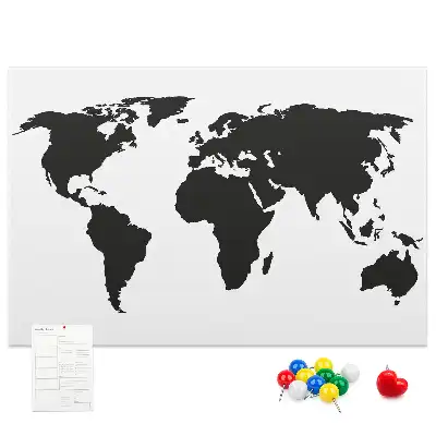 Tableau de liège Contour sombre des continents
