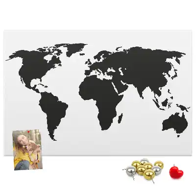 Tableau de liège Contour sombre des continents