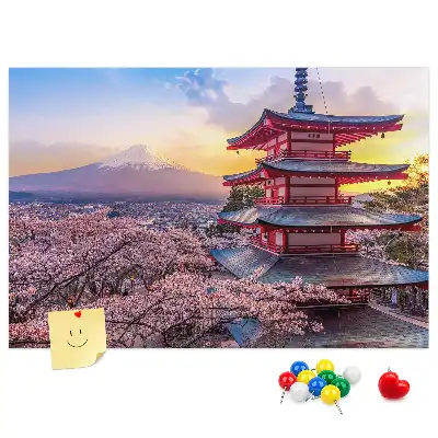 Tableau d’affichage en liège motif architecture japonaise