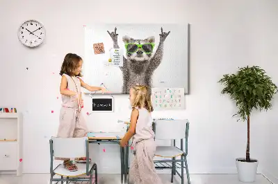Tableau en liège déco Raton laveur à lunettes