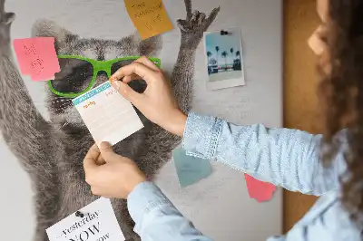 Tableau en liège déco Raton laveur à lunettes