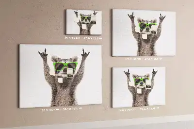 Tableau en liège déco Raton laveur à lunettes