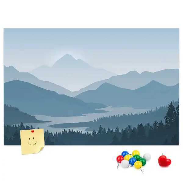 Tableau d’affichage en liège Panorama de la chaîne de montagnes