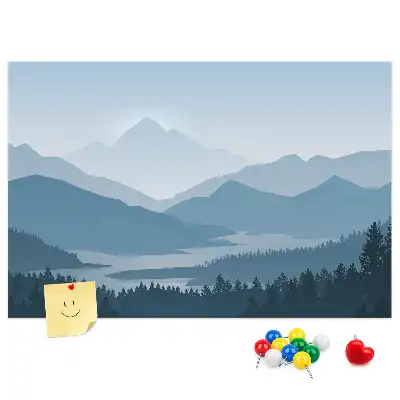 Tableau d’affichage en liège Panorama de la chaîne de montagnes