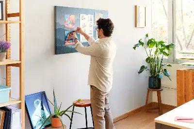 Tableau d’affichage en liège Panorama de la chaîne de montagnes