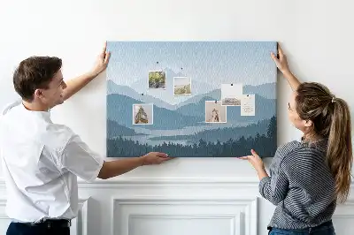 Tableau d’affichage en liège Panorama de la chaîne de montagnes