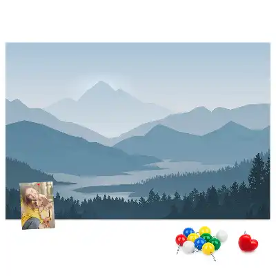 Tableau d’affichage en liège Panorama de la chaîne de montagnes