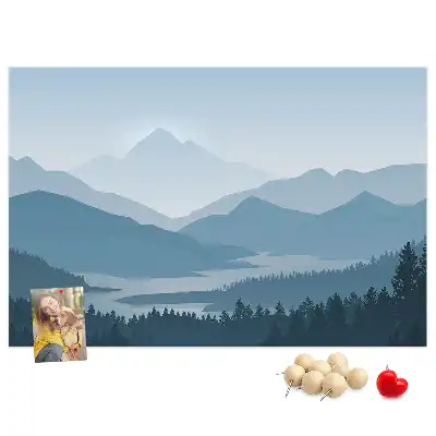 Tableau d’affichage en liège Panorama de la chaîne de montagnes