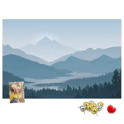Tableau d’affichage en liège Panorama de la chaîne de montagnes