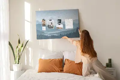 Tableau d’affichage en liège Panorama de la chaîne de montagnes