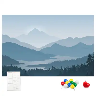 Tableau d’affichage en liège Panorama de la chaîne de montagnes