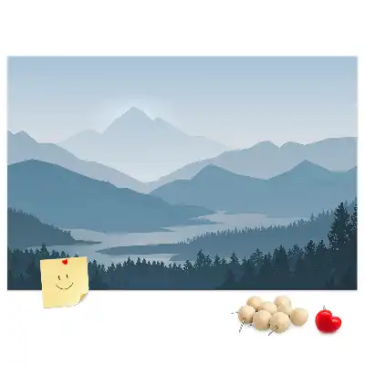 Tableau d’affichage en liège Panorama de la chaîne de montagnes