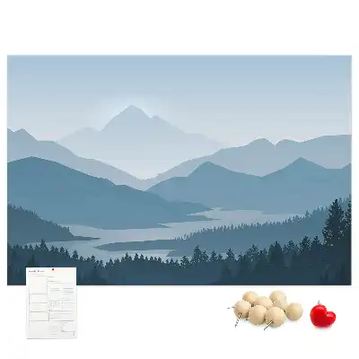 Tableau d’affichage en liège Panorama de la chaîne de montagnes