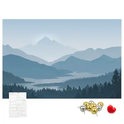 Tableau d’affichage en liège Panorama de la chaîne de montagnes