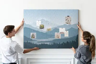 Tableau d’affichage en liège Panorama de la chaîne de montagnes